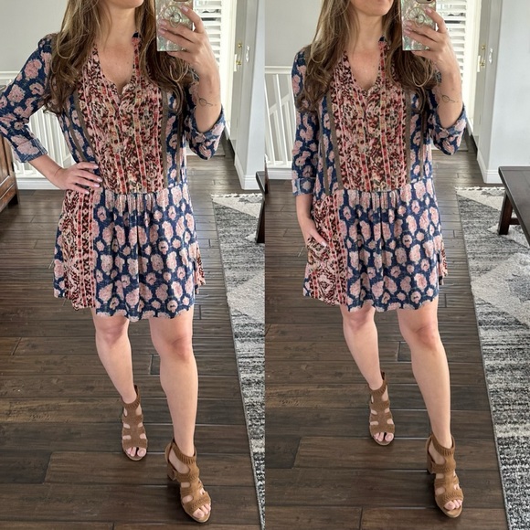 Anthropology Tiny Flowy Dress Size Medium - Picture 5 of 9